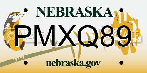PMXQ89 Nebraska License Plate
