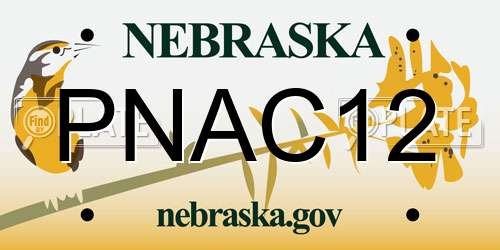 PNAC12 Nebraska License Plate