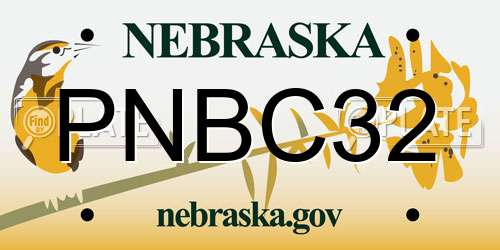 PNBC32 Nebraska License Plate