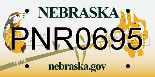 PNR0695 Nebraska License Plate