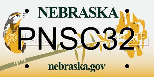 PNSC32 Nebraska License Plate