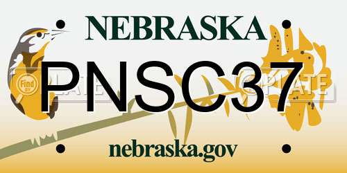 PNSC37 Nebraska License Plate