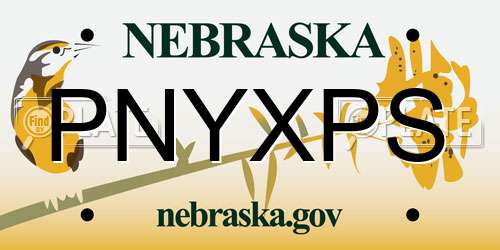 PNYXPS Nebraska License Plate