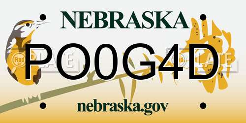 PO0G4D Nebraska License Plate