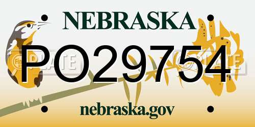 PO29754 Nebraska License Plate