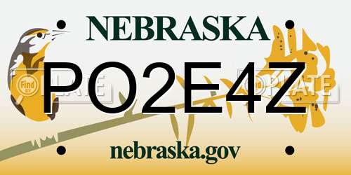PO2E4Z Nebraska License Plate