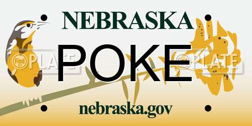 POKE Nebraska License Plate
