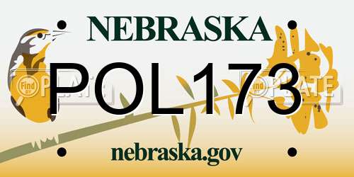 POL173 Nebraska License Plate