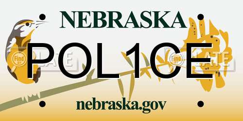 POL1CE Nebraska License Plate