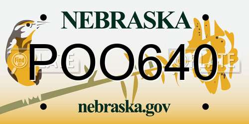 POO640 Nebraska License Plate