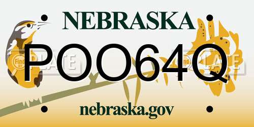POO64Q Nebraska License Plate