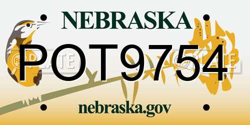 POT9754 Nebraska License Plate
