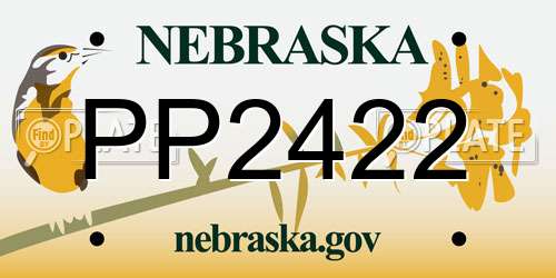 PP2422 Nebraska License Plate