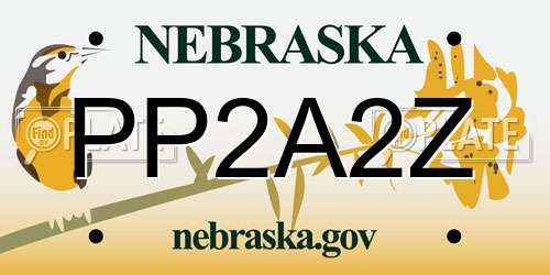 PP2A2Z Nebraska License Plate