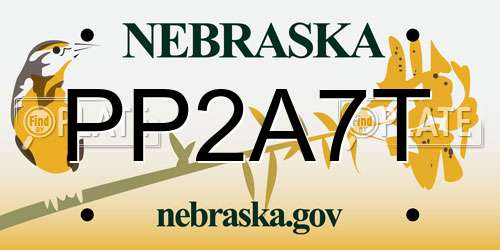 PP2A7T Nebraska License Plate