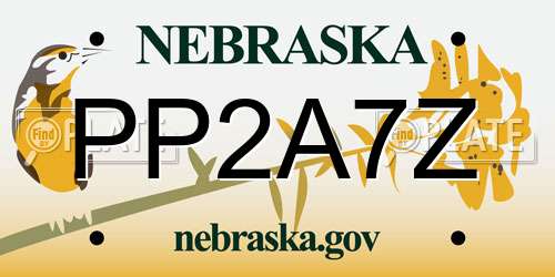 PP2A7Z Nebraska License Plate