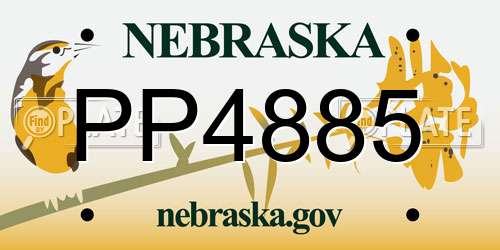 PP4885 Nebraska License Plate