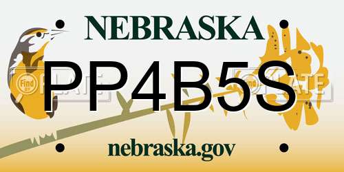 PP4B5S Nebraska License Plate