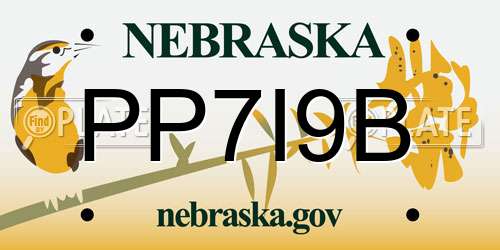 PP7I9B Nebraska License Plate