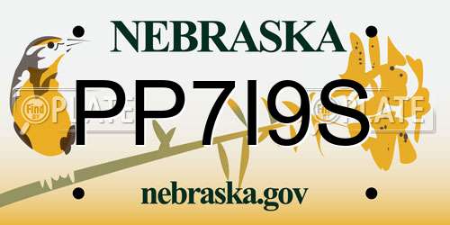 PP7I9S Nebraska License Plate