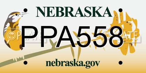 PPA558 Nebraska License Plate