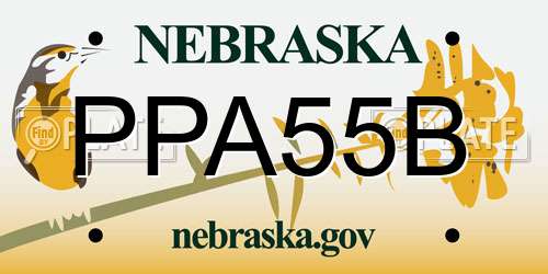 PPA55B Nebraska License Plate