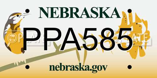 PPA585 Nebraska License Plate