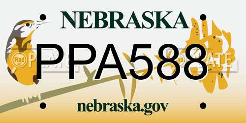 PPA588 Nebraska License Plate