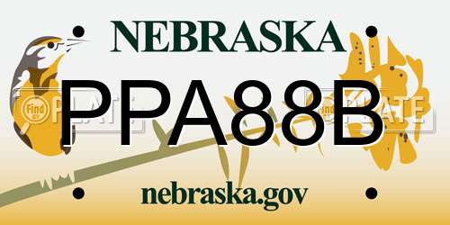 PPA88B Nebraska License Plate
