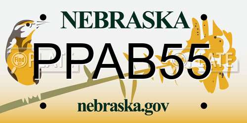 PPAB55 Nebraska License Plate