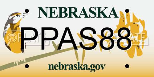 PPAS88 Nebraska License Plate