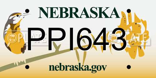 PPI643 Nebraska License Plate