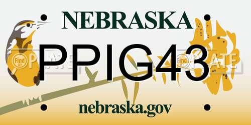 PPIG43 Nebraska License Plate