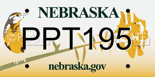 PPT195 Nebraska License Plate