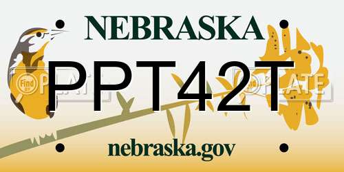 PPT42T Nebraska License Plate