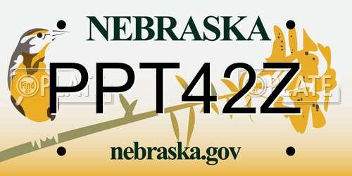 PPT42Z Nebraska License Plate