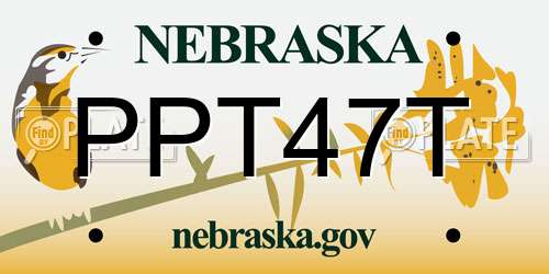 PPT47T Nebraska License Plate