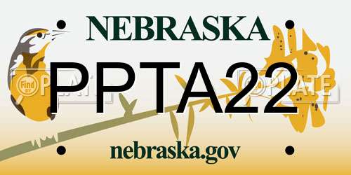 PPTA22 Nebraska License Plate