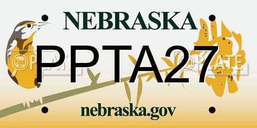 PPTA27 Nebraska License Plate