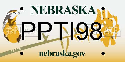 PPTI98 Nebraska License Plate