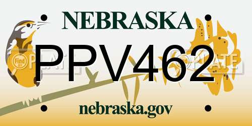PPV462 Nebraska License Plate