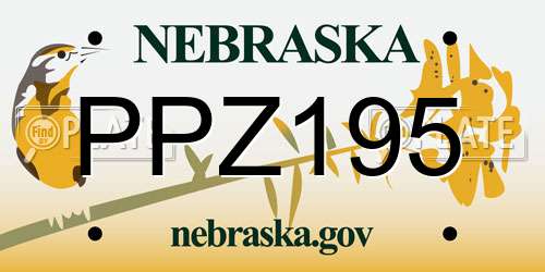 PPZ195 Nebraska License Plate