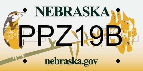 PPZ19B Nebraska License Plate