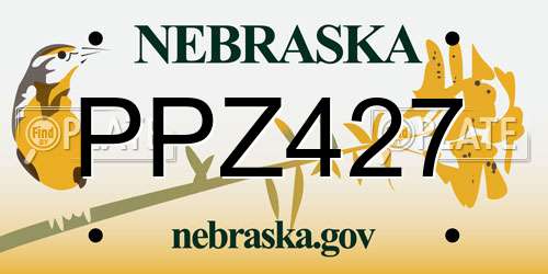 PPZ427 Nebraska License Plate