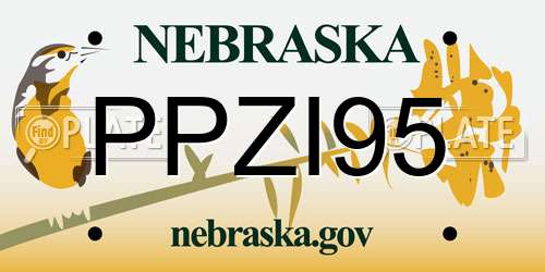 PPZI95 Nebraska License Plate