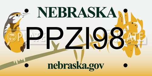 PPZI98 Nebraska License Plate
