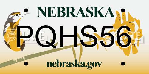 PQHS56 Nebraska License Plate