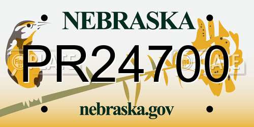 PR24700 Nebraska License Plate