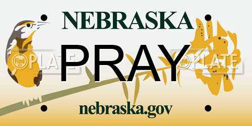 PRAY Nebraska License Plate