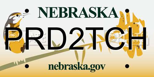 PRD2TCH Nebraska License Plate